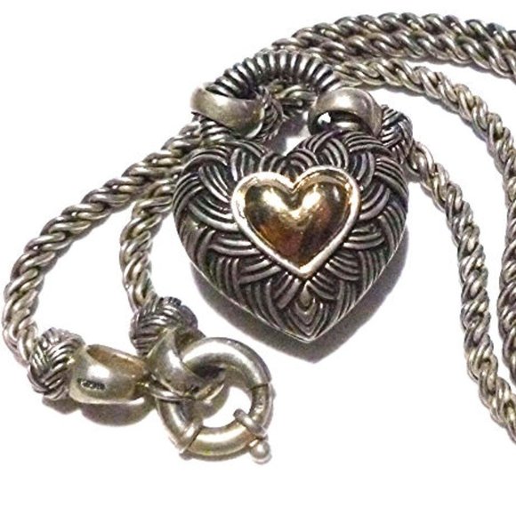 ❤️ Andrea Candela 925 14K Twisted Heart Necklace - Picture 5 of 7
